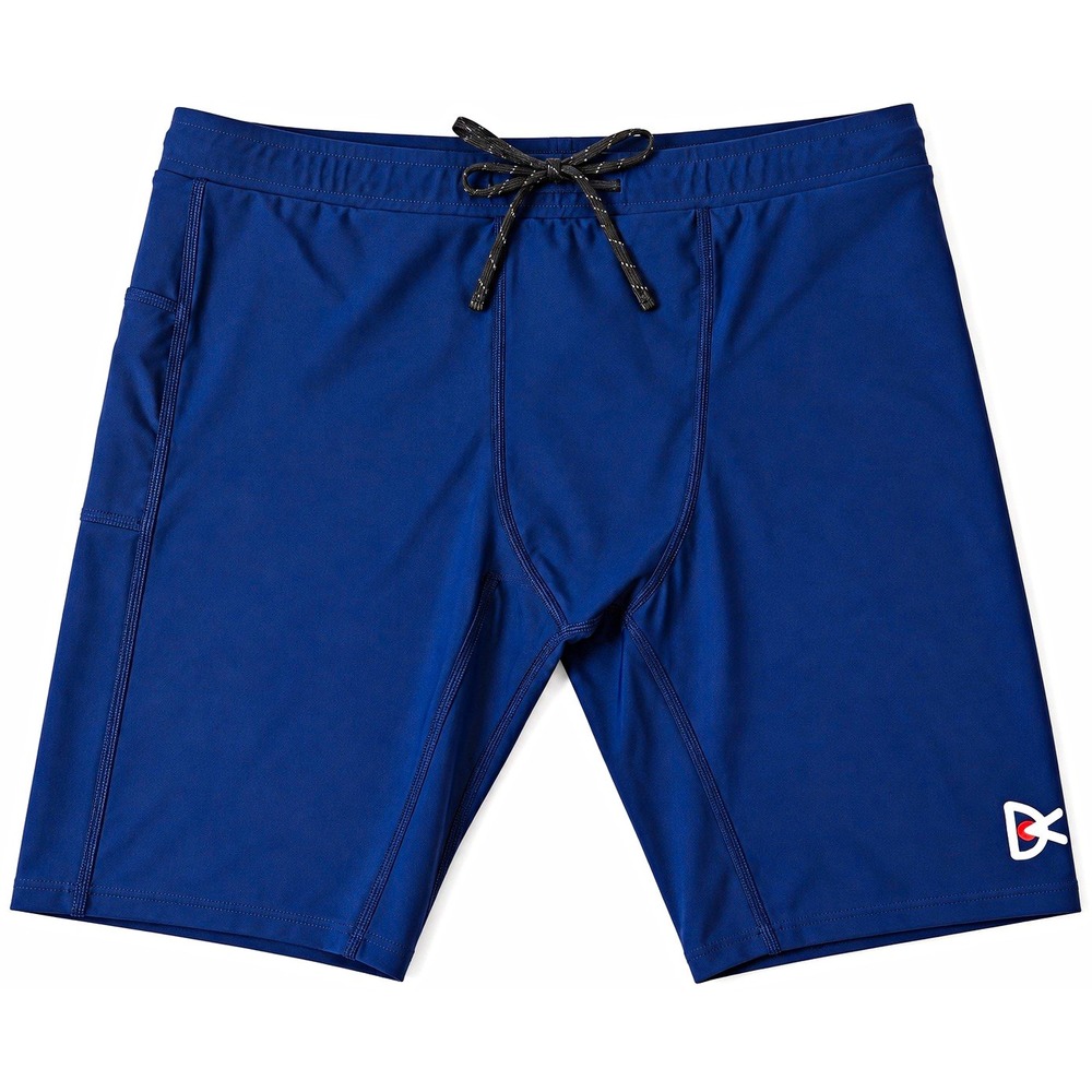 District Vision Half Tights Mens Large Navy 9" Inseam Running Shorts Zip Pocket
